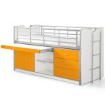 Bonny 95 Mid-Sleeper με Μεγάλο Γραφείο - Vipack - Image 5