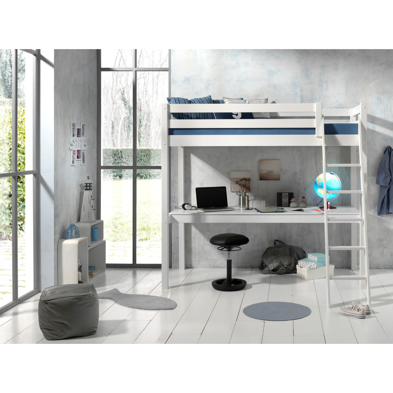 picom- (3) Pino Μονό Highsleeper Κρεβάτι - Image 1