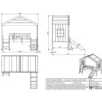 Dallas Tree Rail Κρεβάτι υπερυψωμένο με τσουλήθρα - Image 3