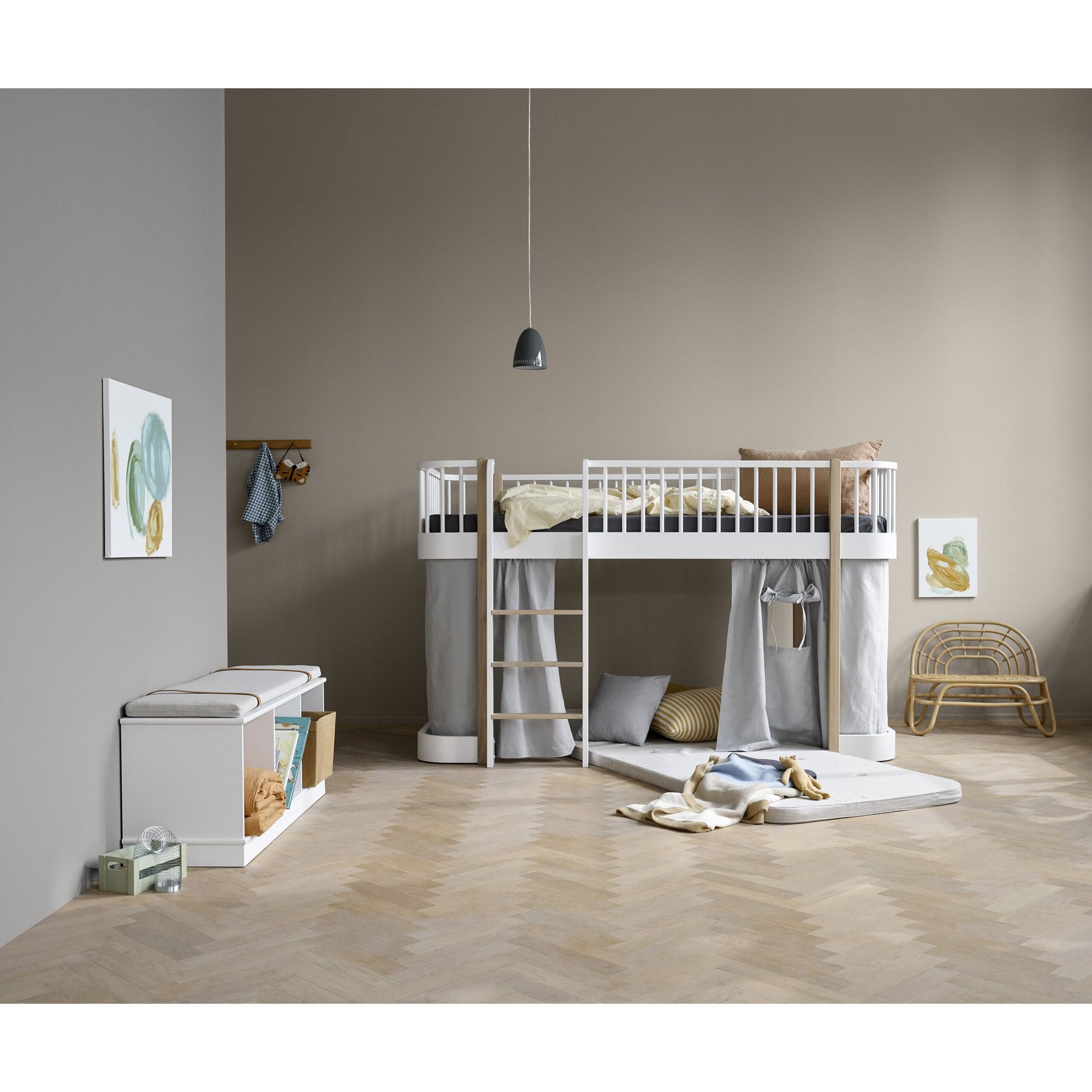 white-Wood_low_loft_bed_041427_041835_041440_041335_041345 Wood Original Κουρτίνα με 2 παράθυρα και πόρτα για υπερυψωμένο Κρεβάτι/Κουκέτα - Image 1