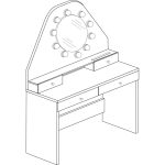 Star Μπουντουαρ με καθρέφτη και λευκό LED - Image 12