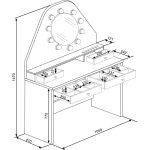 Star Μπουντουαρ με καθρέφτη και λευκό LED - Image 14