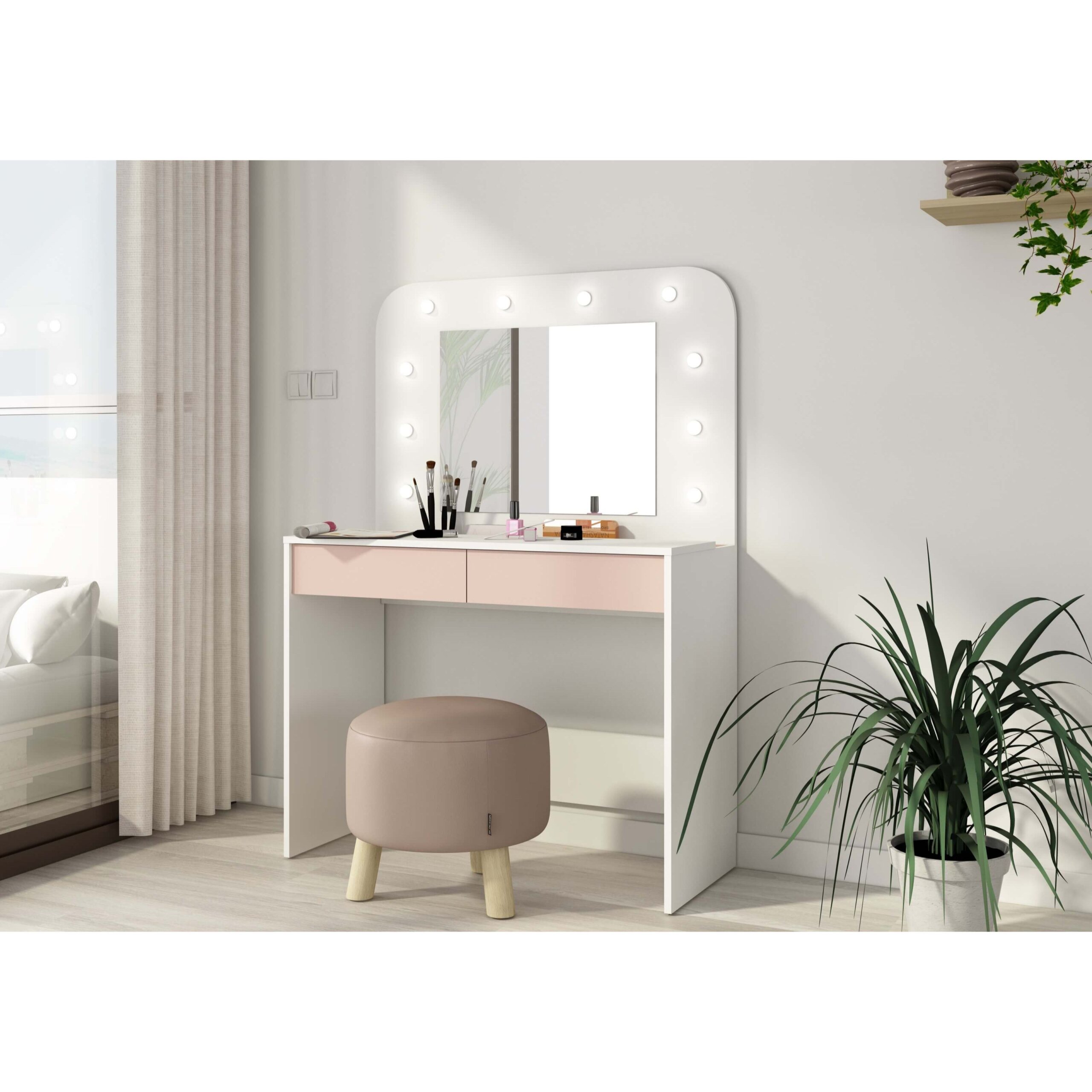 white-1781 003 Hollywood Μπουντουάρ με φως LED - Image 1