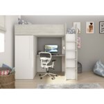 Μονό High Sleeper κρεβάτι με γραφείο και ντουλάπα - Image 29