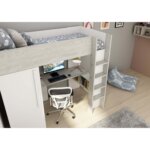 Μονό High Sleeper κρεβάτι με γραφείο και ντουλάπα - Image 30