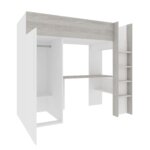 Μονό High Sleeper κρεβάτι με γραφείο και ντουλάπα - Image 43