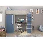 Μονό High Sleeper κρεβάτι με γραφείο και ντουλάπα - Image 32