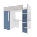 Μονό High Sleeper κρεβάτι με γραφείο και ντουλάπα - Image 47