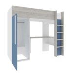 Μονό High Sleeper κρεβάτι με γραφείο και ντουλάπα - Image 46