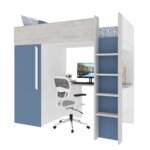 Μονό High Sleeper κρεβάτι με γραφείο και ντουλάπα - Image 45