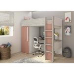 Μονό High Sleeper κρεβάτι με γραφείο και ντουλάπα - Image 35