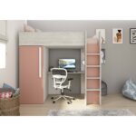 Μονό High Sleeper κρεβάτι με γραφείο και ντουλάπα - Image 34