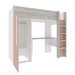 Μονό High Sleeper κρεβάτι με γραφείο και ντουλάπα - Image 49