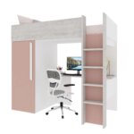 Μονό High Sleeper κρεβάτι με γραφείο και ντουλάπα - Image 48