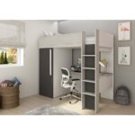 Μονό High Sleeper κρεβάτι με γραφείο και ντουλάπα - Image 25