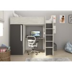 Μονό High Sleeper κρεβάτι με γραφείο και ντουλάπα - Image 41