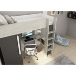 Μονό High Sleeper κρεβάτι με γραφείο και ντουλάπα - Image 26