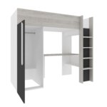 Μονό High Sleeper κρεβάτι με γραφείο και ντουλάπα - Image 39