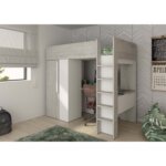 Μονό High Sleeper κρεβάτι με γραφείο και ντουλάπα - Image 10