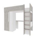 Μονό High Sleeper κρεβάτι με γραφείο και ντουλάπα - Image 21