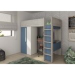 Μονό High Sleeper κρεβάτι με γραφείο και ντουλάπα - Image 12