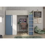 Μονό High Sleeper κρεβάτι με γραφείο και ντουλάπα