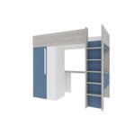 Μονό High Sleeper κρεβάτι με γραφείο και ντουλάπα - Image 24
