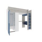 Μονό High Sleeper κρεβάτι με γραφείο και ντουλάπα - Image 23