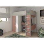 Μονό High Sleeper κρεβάτι με γραφείο και ντουλάπα - Image 3