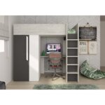 Μονό High Sleeper κρεβάτι με γραφείο και ντουλάπα - Image 5