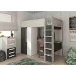 Μονό High Sleeper κρεβάτι με γραφείο και ντουλάπα - Image 6
