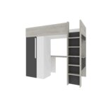 Μονό High Sleeper κρεβάτι με γραφείο και ντουλάπα - Image 19