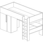 High Sleeper κρεβάτι με γραφείο και ντουλάπα - Image 7