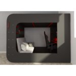 Gamer Highsleeper Πολυλειτουργικό Κρεβάτι με LED - Image 30