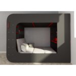 Gamer Highsleeper Πολυλειτουργικό Κρεβάτι με LED - Image 26