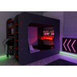 Gamer Highsleeper Πολυλειτουργικό Κρεβάτι με LED - Image 21