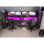 Αναστρέψιμο γραφείο Gaming Z με ρυθμιζόμενο LED φωτισμό - Image 6