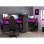 Αναστρέψιμο γραφείο Gaming Z με ρυθμιζόμενο LED φωτισμό - Image 7