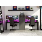 Αναστρέψιμο γραφείο Gaming Z με ρυθμιζόμενο LED φωτισμό - Image 8