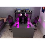 Αναστρέψιμο γραφείο Gaming Z με ρυθμιζόμενο LED φωτισμό - Image 2