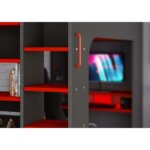 Gamer Highsleeper Πολυλειτουργικό Κρεβάτι με LED - Image 6