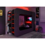 Gamer Highsleeper Πολυλειτουργικό Κρεβάτι με LED - Image 7