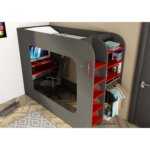 Gamer Highsleeper Πολυλειτουργικό Κρεβάτι με LED - Image 10