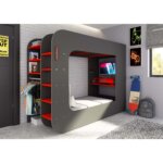 Gamer Highsleeper Πολυλειτουργικό Κρεβάτι με LED