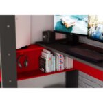High sleeper κρεβάτι με γραφείο και αποθηκευτικό χώρο LED - Image 11
