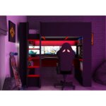High sleeper κρεβάτι με γραφείο και αποθηκευτικό χώρο LED - Image 12