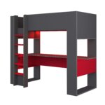 High sleeper κρεβάτι με γραφείο και αποθηκευτικό χώρο LED - Image 2