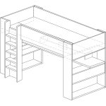 High sleeper κρεβάτι με γραφείο και αποθηκευτικό χώρο LED - Image 14