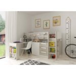 Mid-sleeper κρεβάτι με συρόμενο γραφείο και αποθηκευτικόυς χώρους