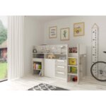 Mid-sleeper κρεβάτι με συρόμενο γραφείο και αποθηκευτικόυς χώρους - Image 21